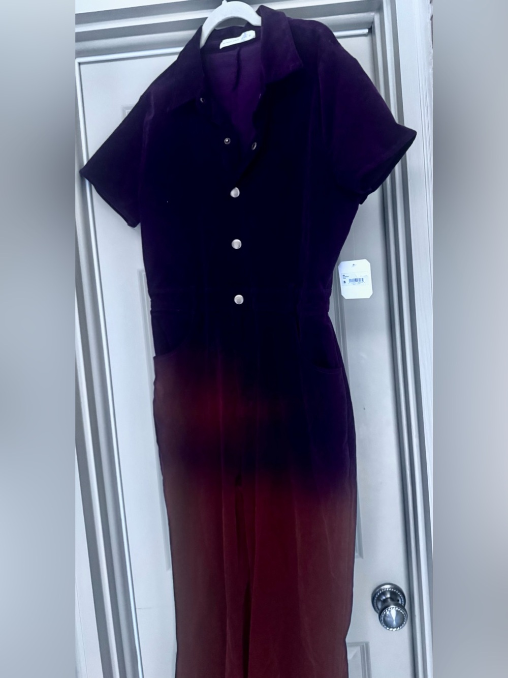 NWT- Altar’d State- Women's Burgundy Calliope Corduroy Jumpsuit - Size XL - Picture 4 of 6
